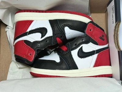 Nike Air Jordan 1 Retro Alto OG TD Niño Pequeño Bebé Zapatos Blanco Negro Rojo Talla 3C Foto 1 de 4