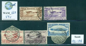 WAM_1619. EGYPT.  Rare 1933 "INTERN. AVIATION CONGRESS" set. Scott 172-176. Used - Picture 1 of 1