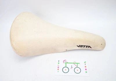 Asiento de sillín de bicicleta de carretera Vetta Touring vintage 150 mm hecho en Italia cuero blanco Foto 1 de 4