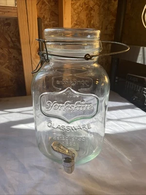 Yorkshire Rústico Granja Country Galón Tarro de Albañil Bebida Té Limonada Dispensador Foto 1 de 4