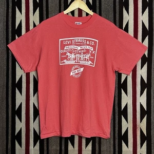 Vintage Levi T-shirt 501 Copper Rivet 90s Tee Sz L Single Stitch  - Picture 1 of 5
