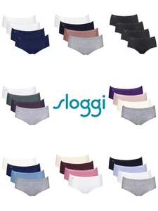 Sloggi MIDI Briefs Knickers Basic+ 4 Pack 95% Cotton Lingerie Mid Rise - Picture 1 of 32