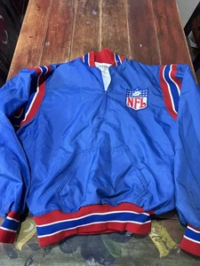 Vintage DeLong NFL Jacket Mens Large Coat 80s Football Full Zip USA Made Jacket - Picture 1 of 7