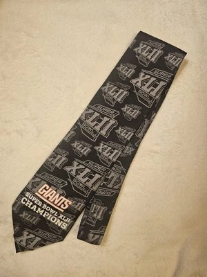 Corbata de cuello de seda con licencia NFL NEW YORK GIANTS XLII Super Bowl Champions para hombre Foto 1 de 4