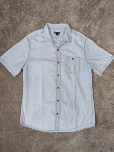 Gap Mens Denim Shirt Light Blue Indigo Size Large Slim Fit - Picture 1 of 7