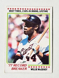 WILLIE MCCOVEY 1978 VINTAGE Topps Baseball Card # 3  Record Breaker 2 HR /inning - Picture 1 of 2