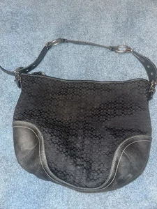 Coach Hobo schwarz Signatur Canvas Lederbesatz Schultertasche Handtasche L04Q-1461 - Bild 1 von 23