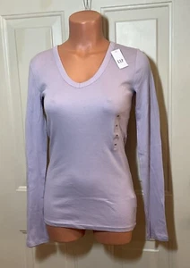 GAP,  Sz XS,  Long Sleeve,  Favorite T,  V-Neck,  in “Lavender Frost”.  NEW. - Picture 1 of 9
