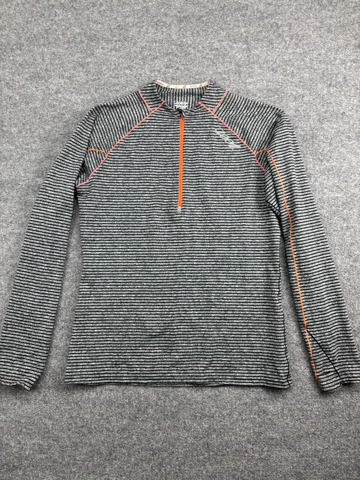 Top Pullover Zoot Performance para mujer XL gris a rayas manga larga 1/4 cremallera Foto 1 de 4