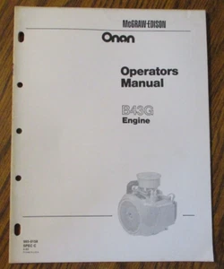 *ONAN B43G Engine Operators Owners Manual 1983 OEM Sperry New Holland 42549500 - Picture 1 of 4