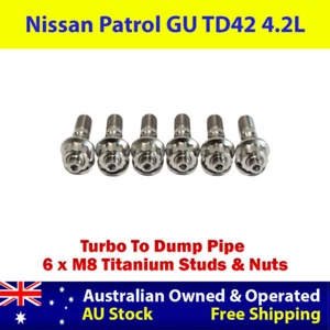 Titanium Turbo to Dump Pipe Stud Kit For Nissan Patrol GU TD42 4.2L - Picture 1 of 3