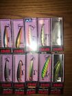 RAPALA HUSKY JERK 06's=LOT OF 10 DIFFERENT COLORED FISHING LUREs