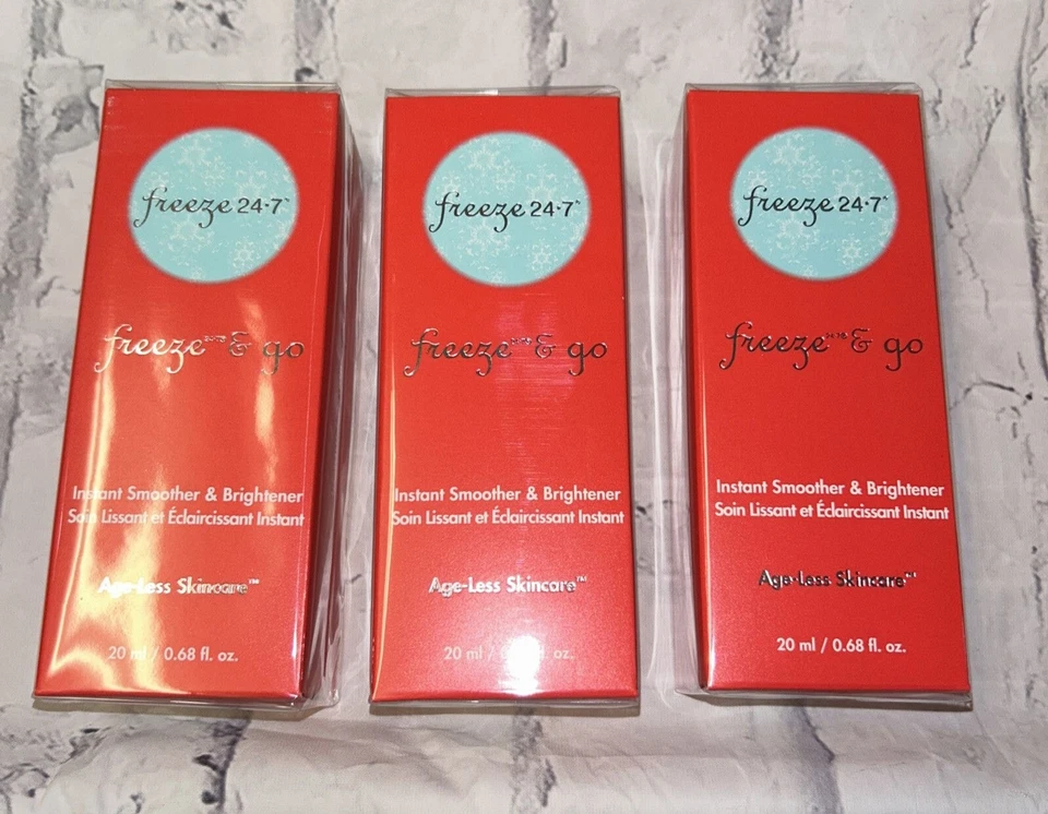 3 X Freeze 24-7 Freeze & Go Instant Smoother & Brightener 20 ml/0.68 fl oz NEW - Image 1 of 4