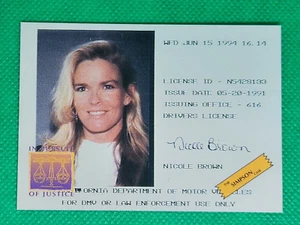 Nicole Brown Driver Lic.PROMO trading card 1994 OJ SIMPSON In Pursuit of Justice - Picture 1 of 3