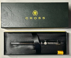 DEPARTMENT OF STATE CROSS STRATFORD ROLLER BALL PEN IN CHROME(AT0175-1) - Picture 1 of 5