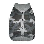 NWT Top Paw Grey Camo Cardigan Gray Camouflage Pullover Sweater Winter Dog M