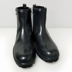 Men's Size 12 GUESS Dine Low Shaft Casual Lug Sole Black Zip Boots NEW! - Picture 1 of 13