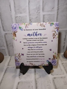 En memoria de tu madre braitiful.Placa de cerámica con soporte - Imagen 1 de 9