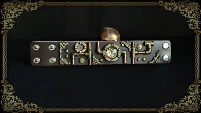 Handmade Steampunk Wristband retro costume small accessory - SEE VIDEO - Image 1 of 4