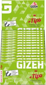 Gizeh King Size Slim Superfine + Tips 26 Hefte (34 Blatt + 34 Tips) - Bild 1 von 3