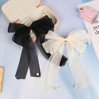 New Black White Yarn Bow Hair Clip for Women Girls Spring Clip Back Head H-wq