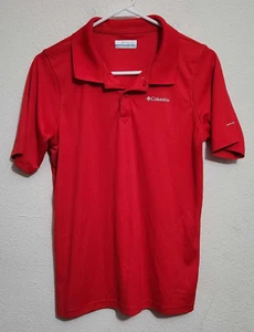 Columbia Boys Size XXL Short-Sleeve 1/4 Button Up Collared Red Polo Shirt - Picture 1 of 3