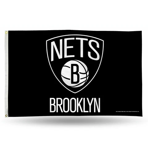 Brooklyn Nets Banner Flag. 3' x 5'. Grommets.  #665 Cover