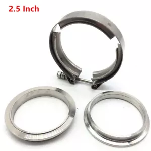 Stainless Steel 2.5" 63mm V Band Clamp Turbo Downpipe Female Male Flange - Picture 1 of 6