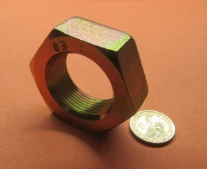 Zinc Yellow Thin Hex Nut, Grade 8 Steel, RH  1 1/2"-12 x 27/32" Height - 1 Pcs - Picture 1 of 10