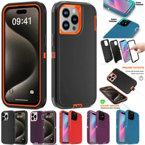 For iPhone 15 Pro Max 14 13 12 11 XR 8 7+ Phone Case Heavy Duty Shockproof Cover - Picture 1 of 48