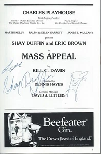 Mass Appeal 1984 Playbill Charles Playhouse Autographed Signed Shay Duffin RARE - Picture 1 of 3