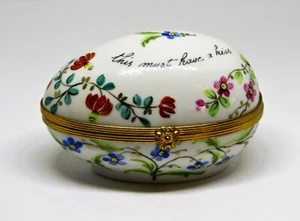 LIMOGES BOX- TIFFANY & CO. PRIVATE STOCK - LE TALLEC - FLORAL EGG -FLOWERS- 1989 - Picture 1 of 11