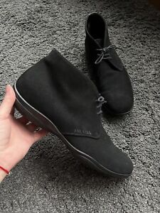 Prada Men Boots Suede Black Size 8 1/2