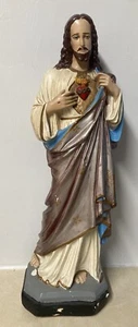 22-23 Zoll große Jesus Kreide Figur Statue Christus Herz Herz Gips katholisch - Bild 1 von 24