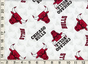 Chicago Bulls Basketball Logo Quilting Sewing Fabric by the Yard #362 - Picture 1 of 1