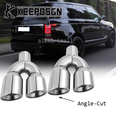 Para Land Rover Range Rover 2.5"" Trasero Doble Escape Tubo Trasero Silenciador Puntas Tubo Y Foto 1 de 4