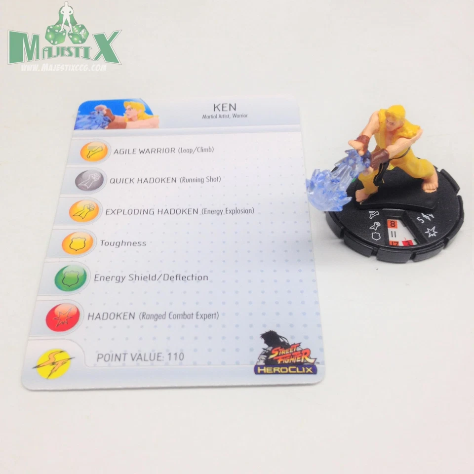 Heroclix Street Fighter set Ken #016 Uncommon figure w/card! - Image 1 of 1