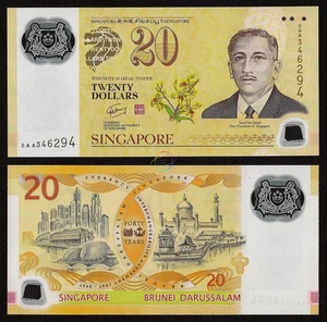 SINGAPORE 20 Dollars COMMEMORATIVE 2007 P-53 POLYMER UNC - Picture 1 of 3