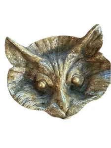 Rare Antique Art Nouveau BrassEvil kitty /cat Trinket Dish French? - Picture 1 of 5