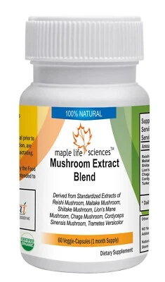 Reishi Mushroom with Maitake Shiitake Lions Mane Chaga Cordyceps Sinensis Tramet - Bild 1 von 2