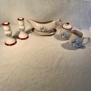 Royal Seasons Stoneware Snowmen 6 Piece Table Top Set - Picture 1 of 5