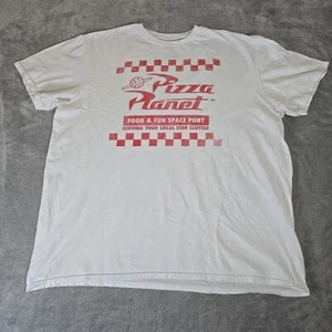Disney Pizza Planet Shirt Mens XL White Pixar Toy Story Casual Movie Fan Boy - Picture 1 of 7