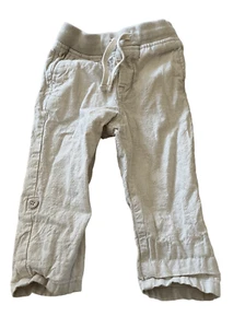 Item Title: Baby Gap Casual Linen Blend beach Pants - Light Beige, 18-24 months - Picture 1 of 8