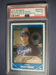 MIKE MOUSTAKAS 2007 Bowman Chrome Draft #53 PSA GEM MINT 10 Royals RC - Picture 1 of 1