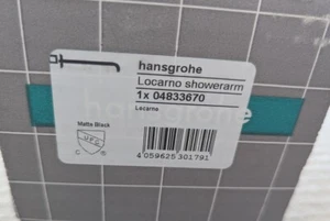 Hansgrohe 04833670 Locarno 15 Inch Shower Arm In Matte Black - Picture 1 of 3