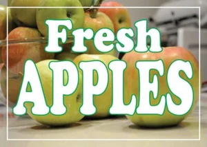 Fresh Apples 14"X10" Store Retail Food Counter/Wall Sign - Picture 1 of 1