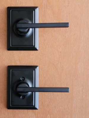 Schlage Matte Black Square Addison Latitude Door Lever Passage Hall/Closet - Image 1 of 4