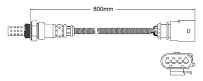 Post-Cat Left oxygen sensor for Skoda Superb CDVA 6-Cyl 3.6 9/08 on - image 1 of 2