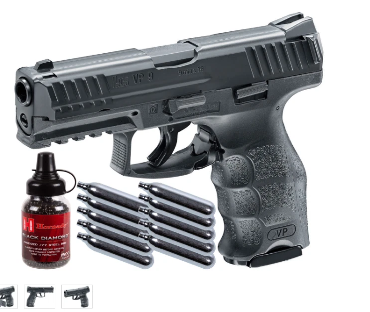 (NUEVO) KIT pistola de aire comprimido Heckler & Koch VP9 CO2 BB, negro de Heckler & Koch Foto 1 de 4