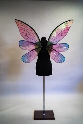 Pink Fairy Wings Costume For Adult Butterfly Elf  Cosplay Iridescent Halloween - Image 1 of 4